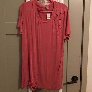 Distressed t shirt dress size medium